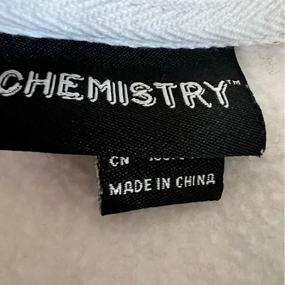 Chemistry Small White Cropped NASA Hoodie American Flag Casual - Picture 6 of 9